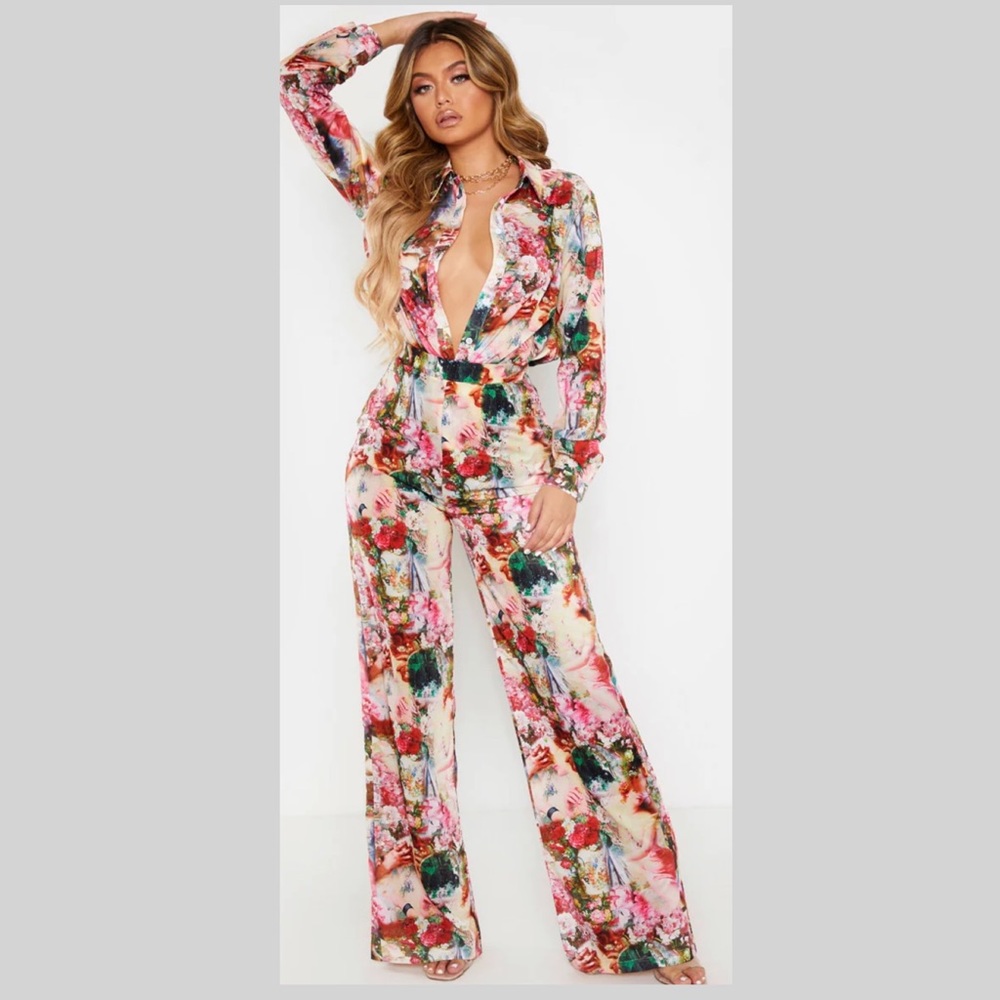 Pretty Little Thing Floral Shirt and Pant Set